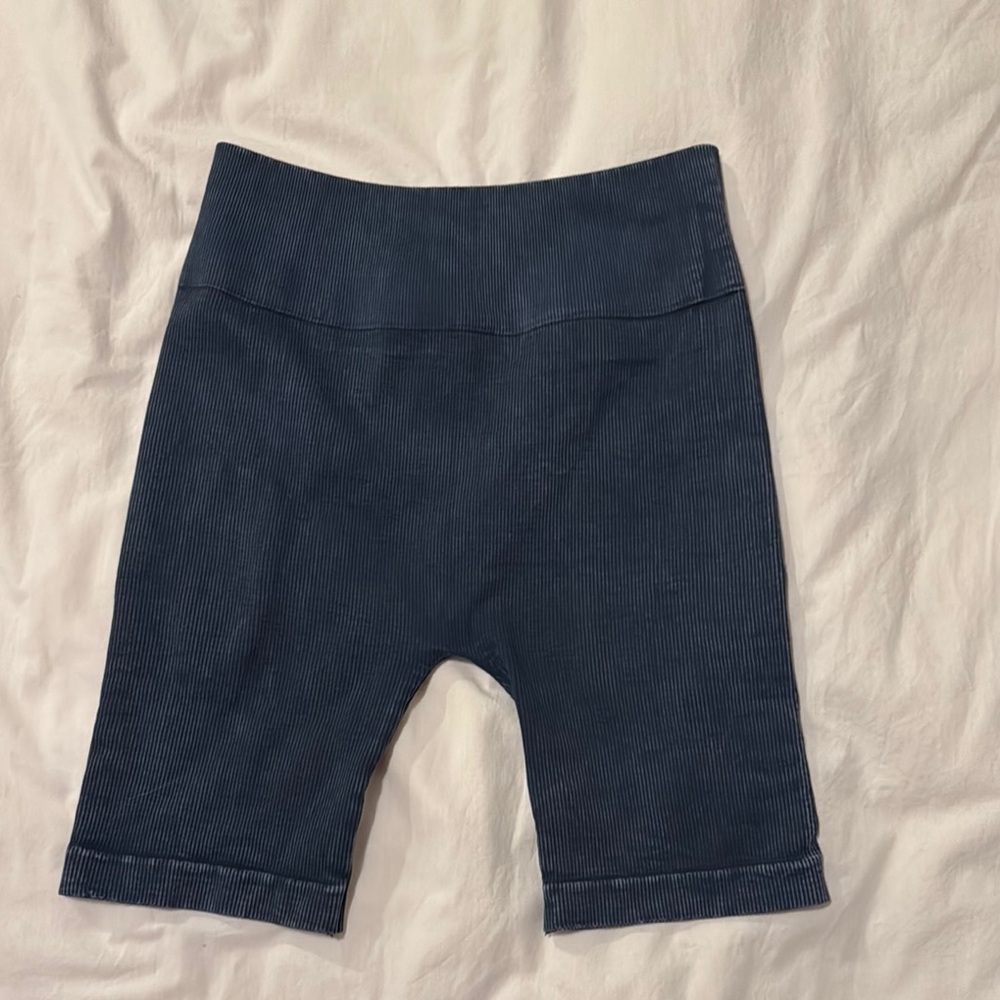 Nikibiki Blue Athletic Shorts High-Waisted Stretchy